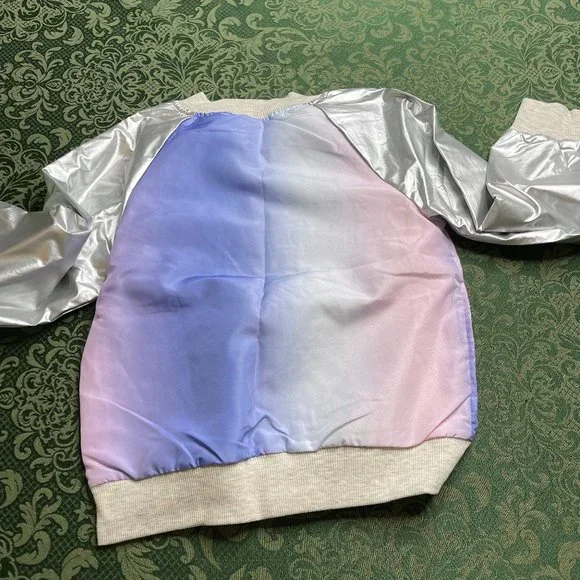 nWT 6 6x frozen $54 satin bomber jacket elsa anna spring fall birthday easter